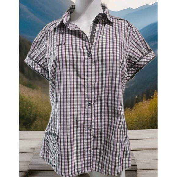 Vaude Women's LARGE Short Sleeve Hiking Shirt Eco-Friendly Rare Find Canadian - Picture 1 of 13